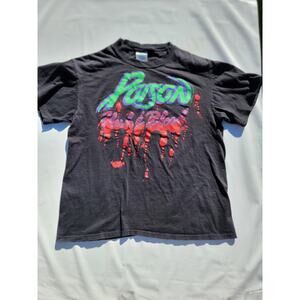 Poison Flesh and Blood Tour T-Shirt Vintage Single Stitch Size XL Double Sided